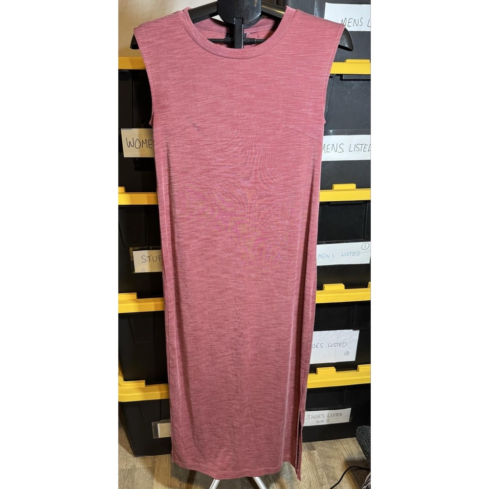 Nicole Miller Dress Womens Small Pink Sleeveless Long Tank Side Slit Jersey